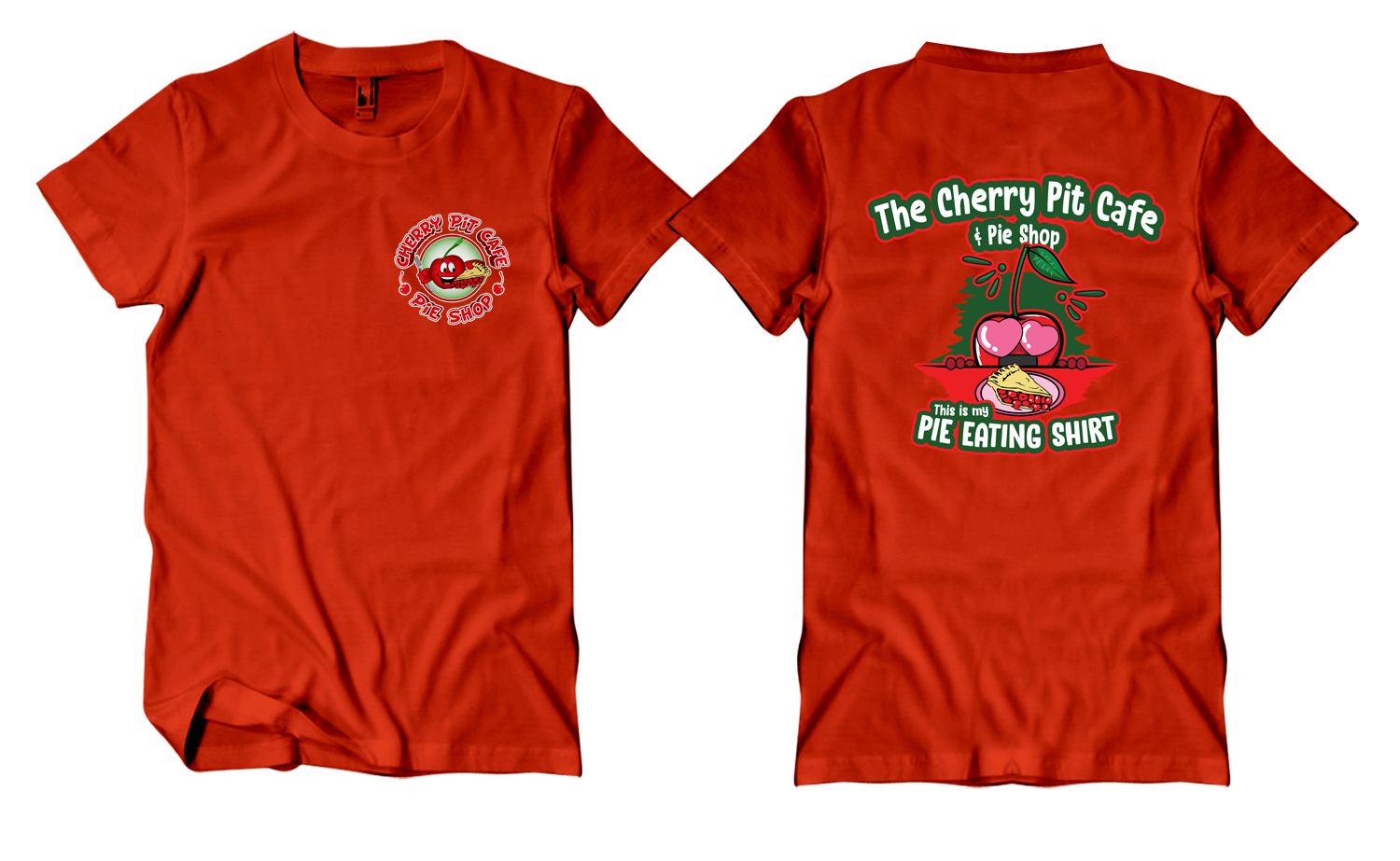 T-shirt Design by Uprinteez for The Cherry Pit Cafe & Pie Shop | Design #22496823