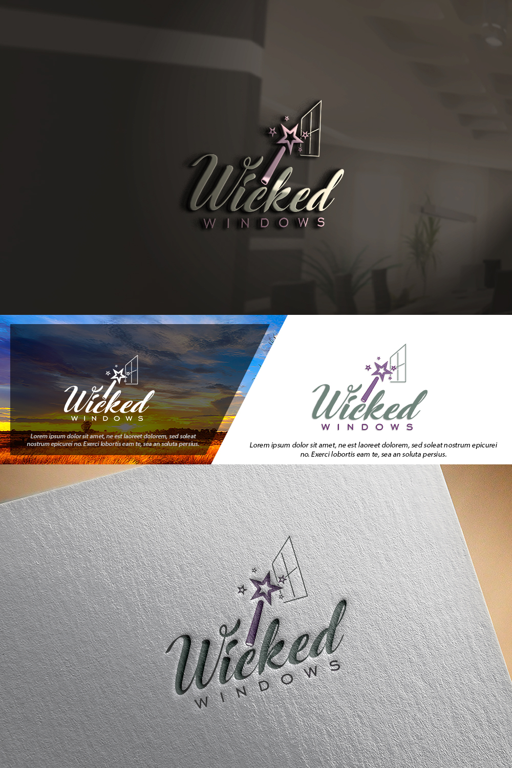 Logo Design by damian for Wicked Windows, LLC | Design #22441302
