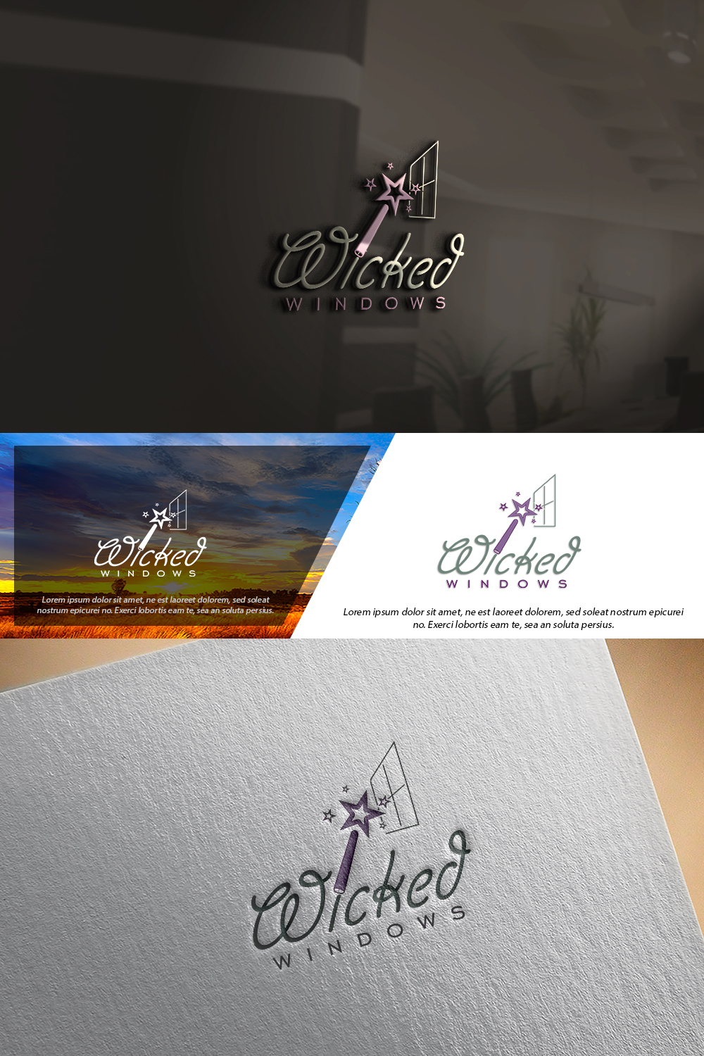 Logo Design by damian for Wicked Windows, LLC | Design #22507908