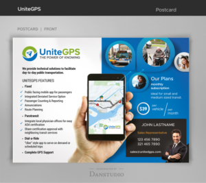 Postcard Design by danstudio for UniteGPS LLC | Design: #22416710