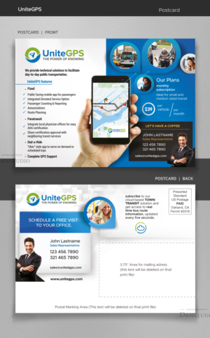 Postcard Design by danstudio for UniteGPS LLC | Design: #22420541