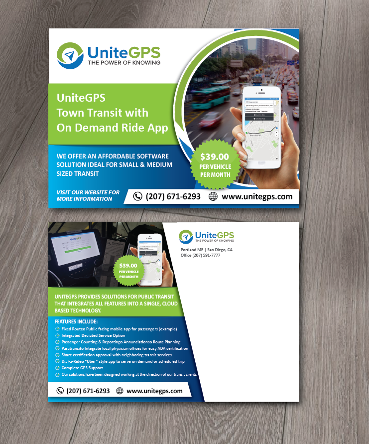 Diseño de Postal por alex989 para UniteGPS LLC | Diseño #22412564