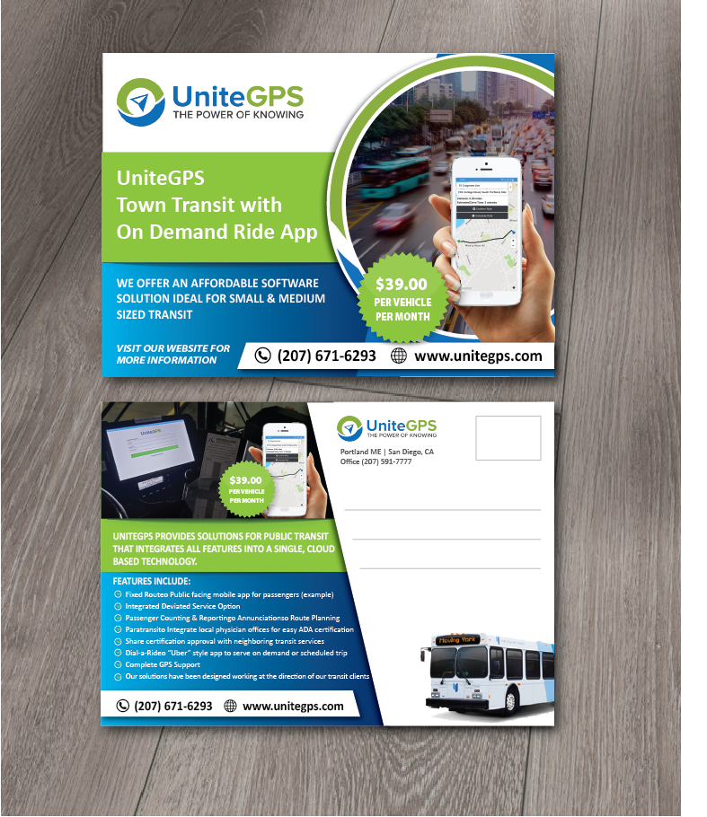 Design de Carte Postale par alex989 pour UniteGPS LLC | Design #22412570