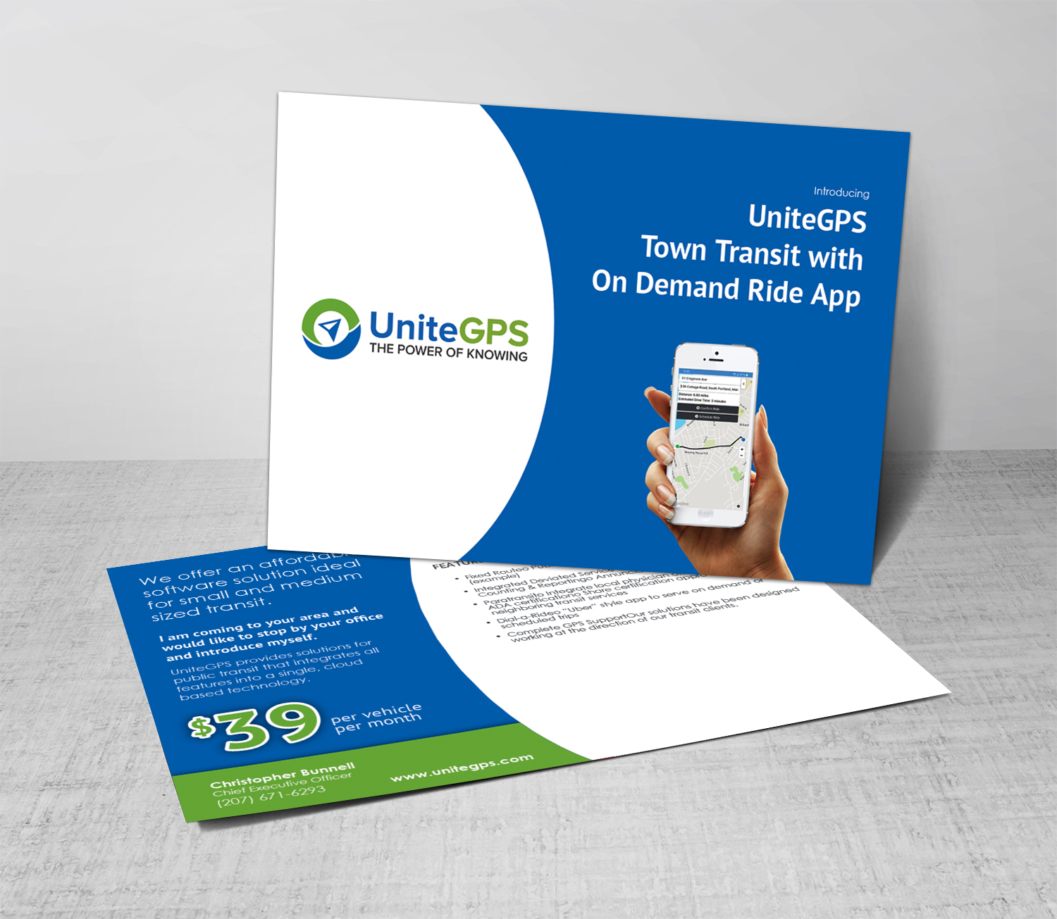 Postcard Design by ProGravix for UniteGPS LLC | Design #22414468