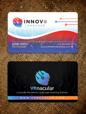 NEW Modern Sleek Business Card for VR Language Startup | Diseño de Tarjeta de Presentación por Sandaruwan