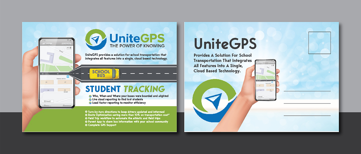 Postcard Design by Deziners Zone for UniteGPS LLC | Design #22418603