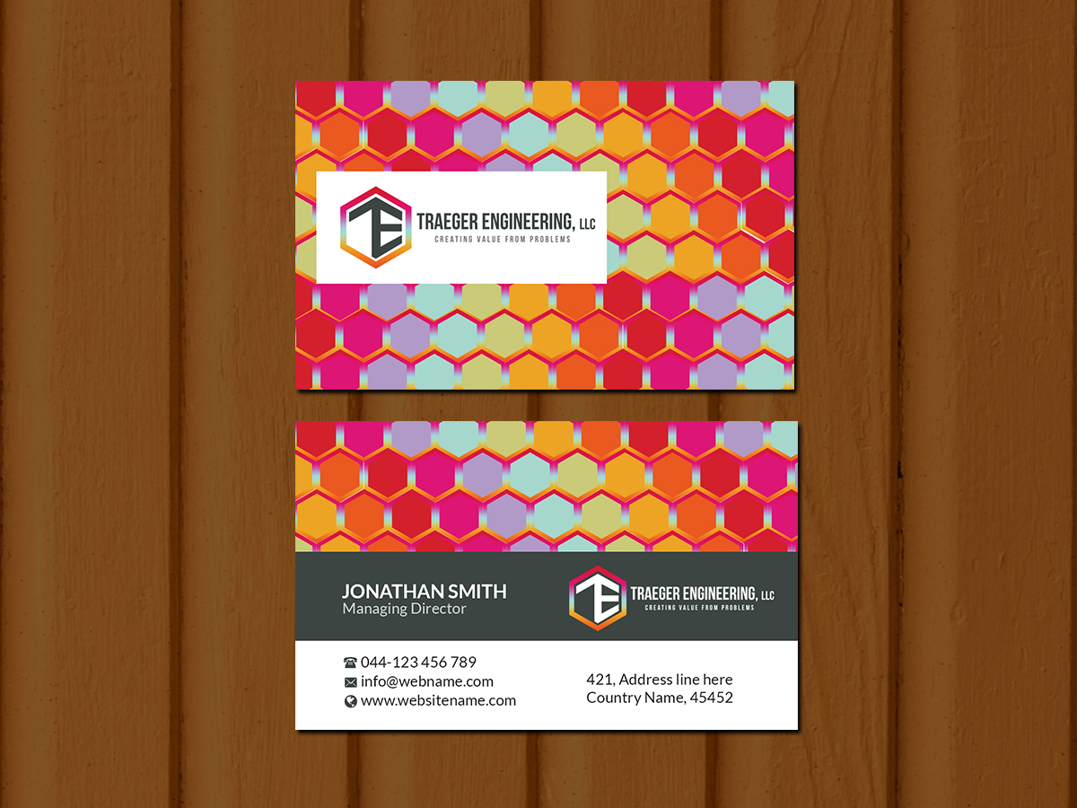 Business Card Design by Creations Box 2015 for Traeger Engineering | Design #22479347