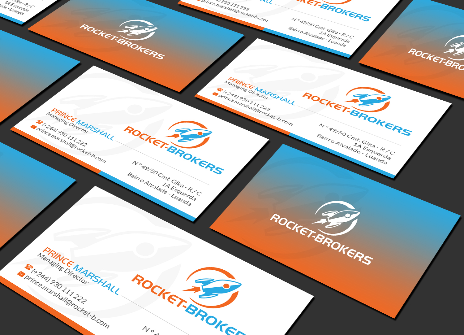 Business Card Design by Creations Box 2015 for ROCKET BROKERS | Design #22417953