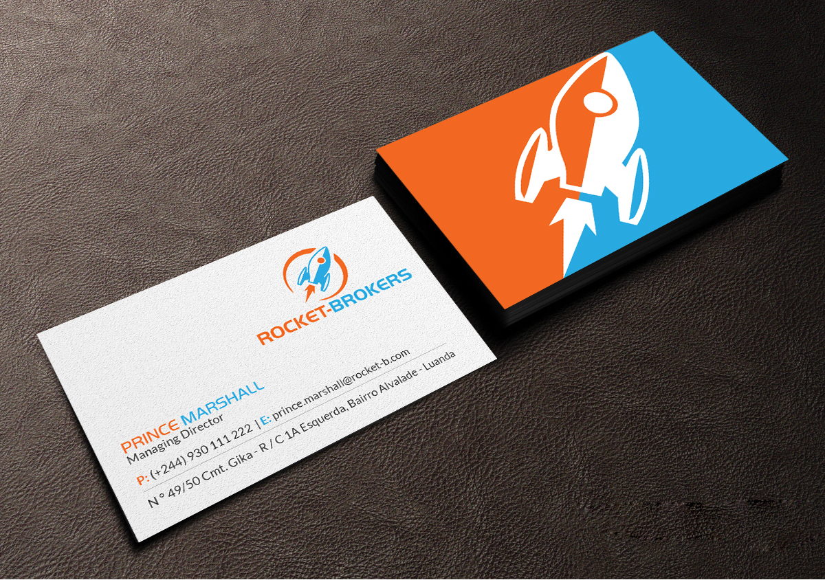 Business Card Design by Creations Box 2015 for ROCKET BROKERS | Design #22422561