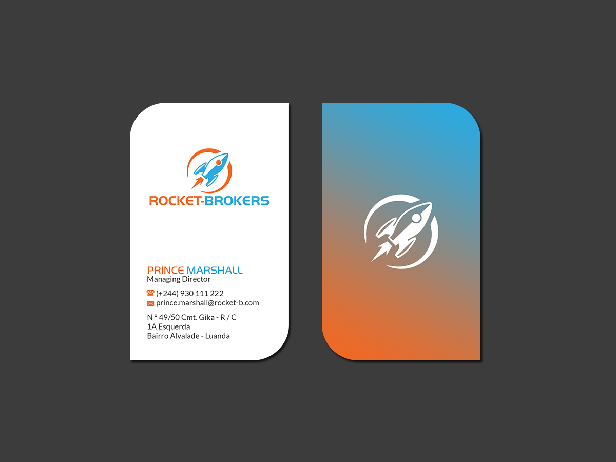 Business Card Design by Creations Box 2015 for ROCKET BROKERS | Design #22422563