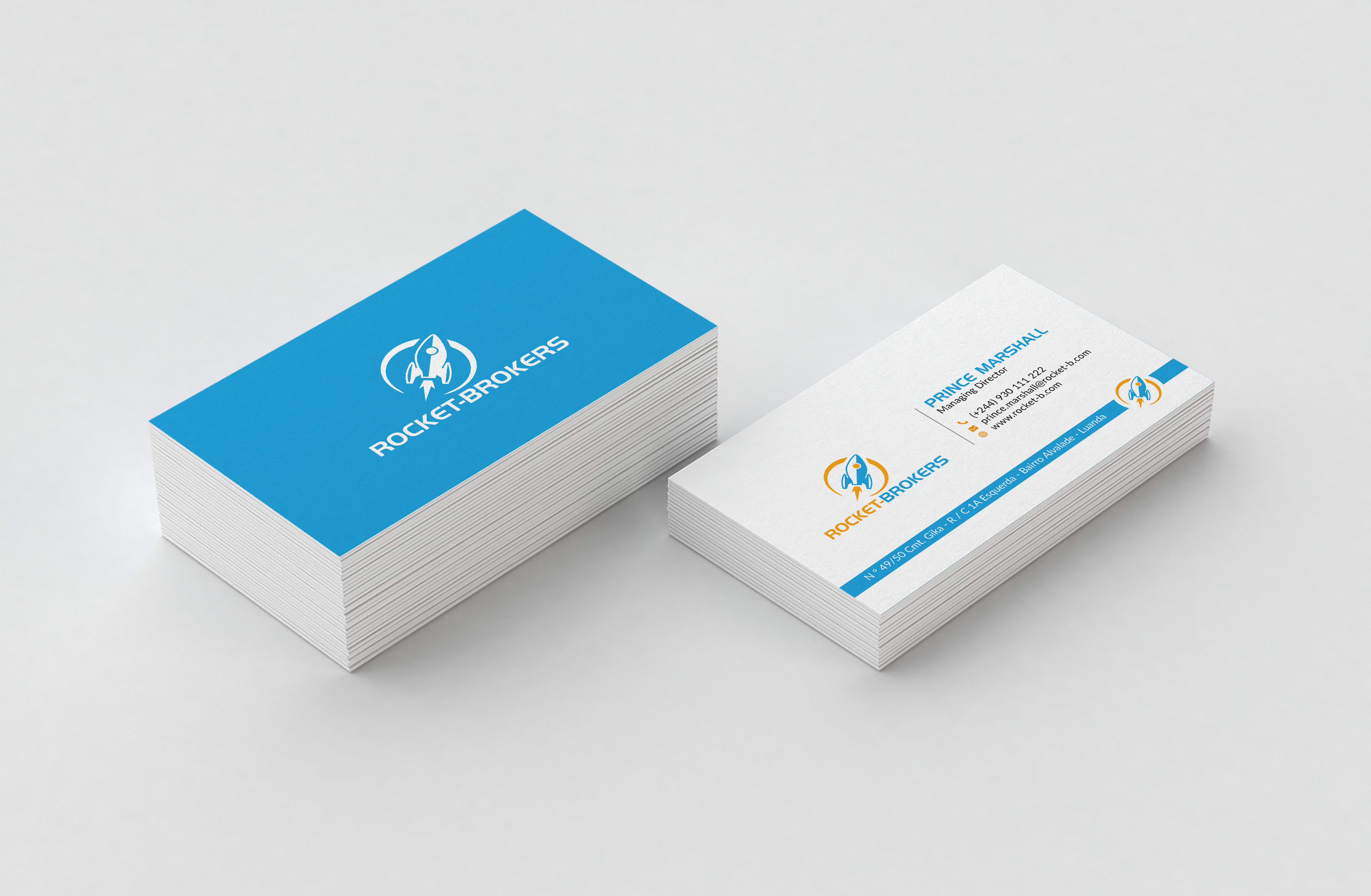 Visitenkarten-Design von Bold Pixels für ROCKET BROKERS | Design #22425349