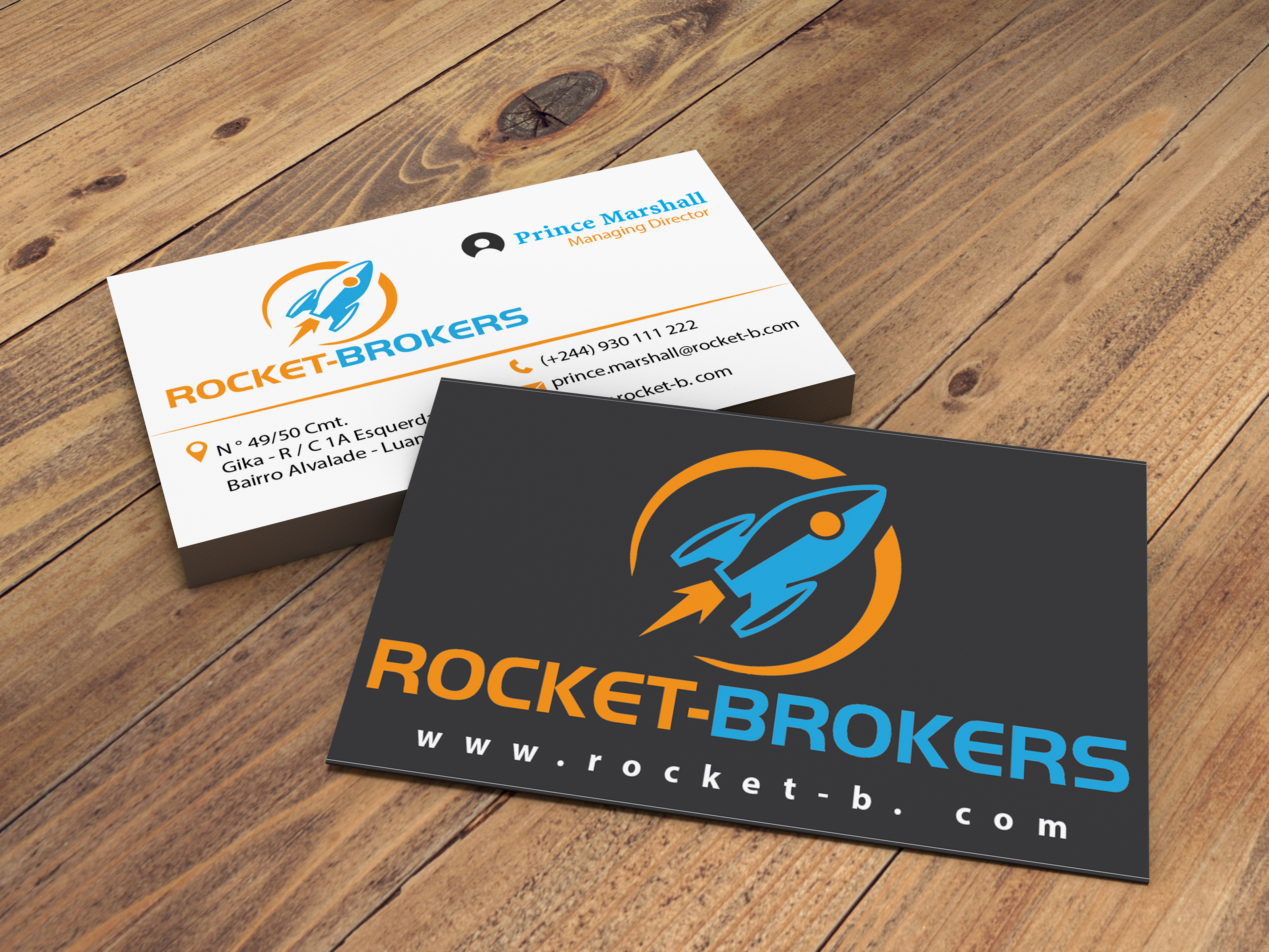 Business Card Design by chamika18 for ROCKET BROKERS | Design #22430932