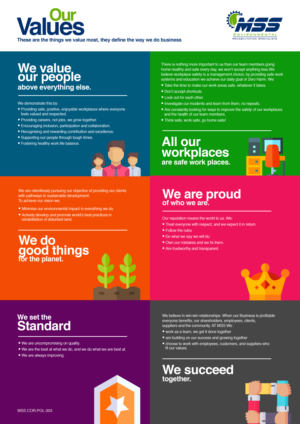 First of a series of workplace posters- our values statement | Design Graphique par Alex Petersen