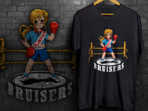 Girl Boxer mascot for all girls high school.  a 