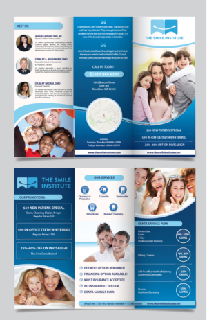 Trifold flyer for our dental clinic (the Smile Institute) | Diseño de Flyer por alex989