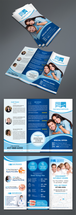 Trifold flyer for our dental clinic (the Smile Institute) | Diseño de Flyer por SAI DESIGNS