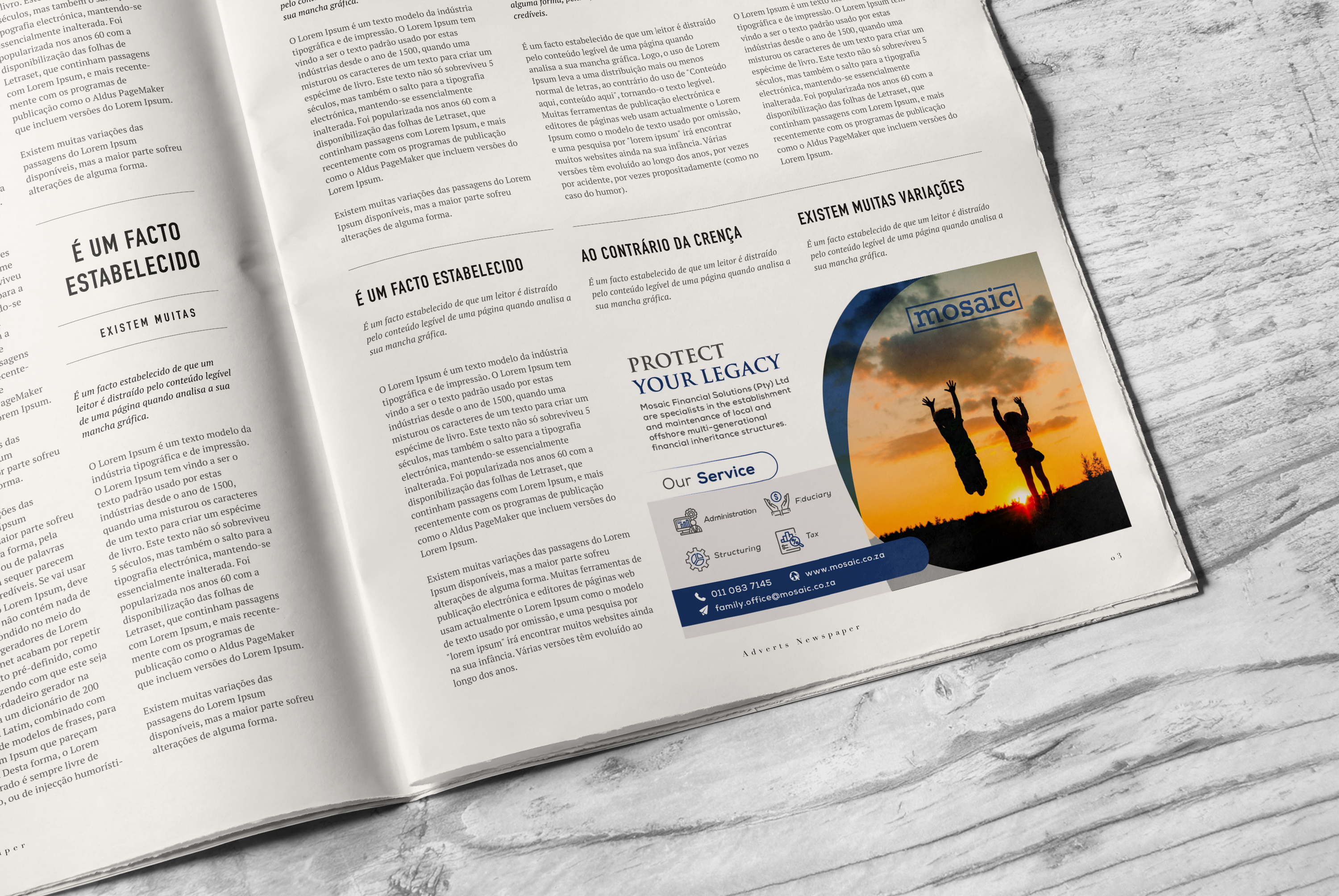 Newspaper Ad Design by turtle.des for Mosaic Financial Solutions (Pty) Ltd | Design #22448328