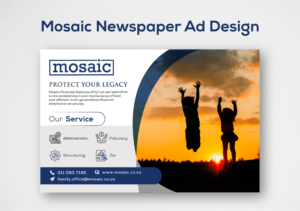 Newspaper Ad Design by turtle.des for Mosaic Financial Solutions (Pty) Ltd | Design: #22454167