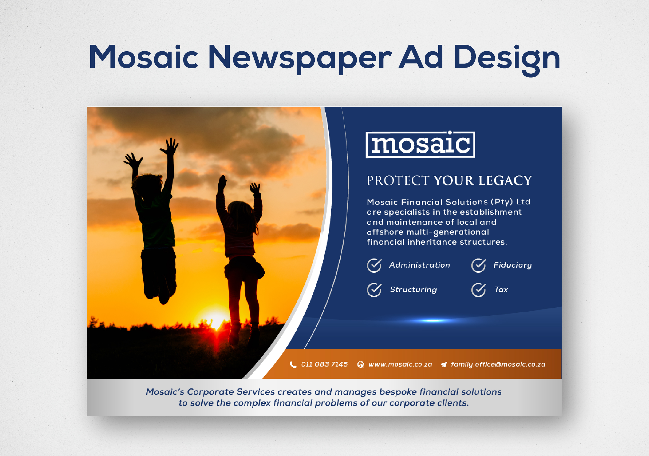 Newspaper Ad Design by turtle.des for Mosaic Financial Solutions (Pty) Ltd | Design #22455440