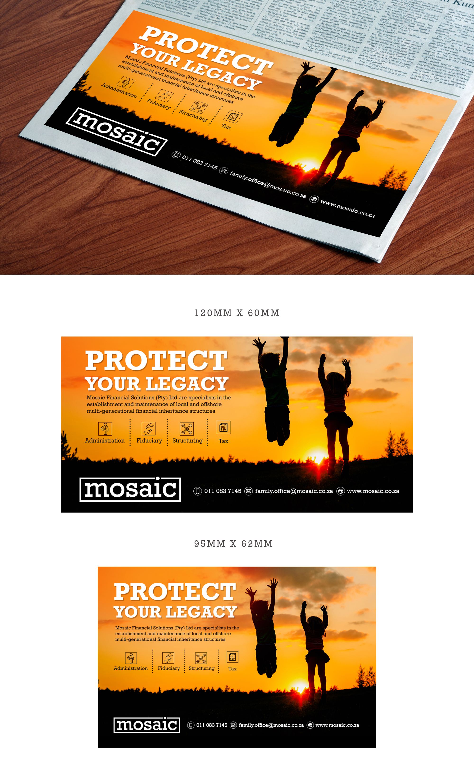 Newspaper Ad Design by Deepak_9_Malhotra for Mosaic Financial Solutions (Pty) Ltd | Design #22454810