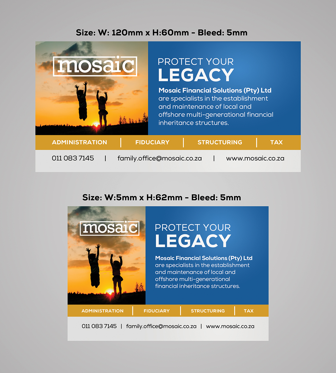 Newspaper Ad Design by IG Creative Solutions for Mosaic Financial Solutions (Pty) Ltd | Design #22454040
