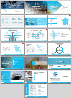 ENTREPRISE INTERNATIONAL DANS LE TRANSPORT AERIEN MARITIME ET LOGISTIQUE | PowerPoint Design by IndreDesign