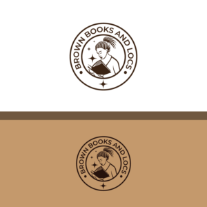 Brown books & Locs or BBL.  I would live the image of a black young adult female reading while having hair loced, combed or tugged. Open to variations. Female MUST BE BLACK. P | Logo Design by Graphic Bricks