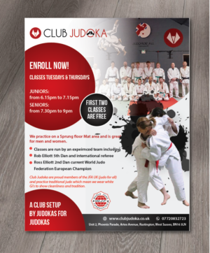 Club Judoka promotional leaflet to attract new members | Flyer Design by alex989