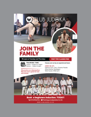 Club Judoka promotional leaflet to attract new members | Flyer Design by Benson M.