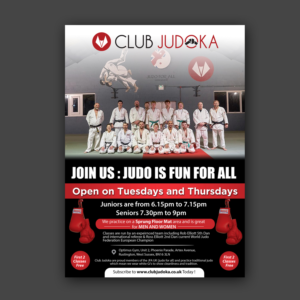 Club Judoka promotional leaflet to attract new members | Flyer Design by Schöpfer