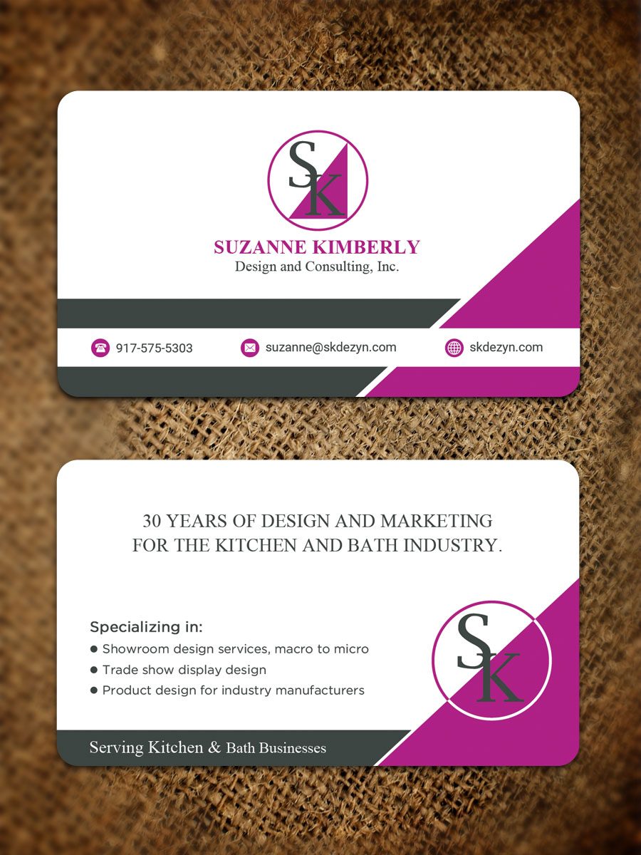 Business Card Design by Sandaruwan for Suzanne Kimberly Design and Consulting, Inc. | Design #22507643