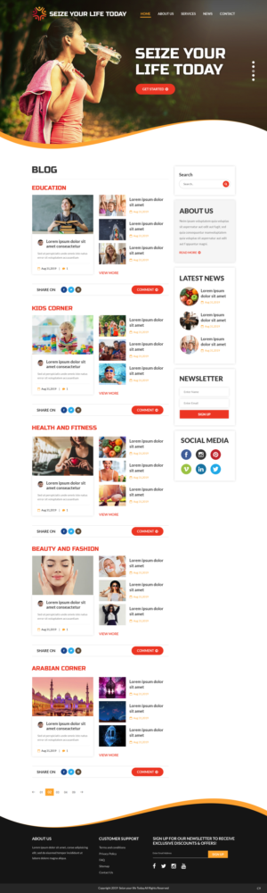 Web Design by pb for seize your life today | Design: #22479275
