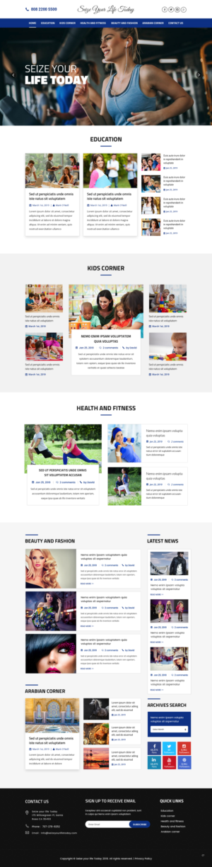 Web Design by pb for seize your life today | Design: #22479278