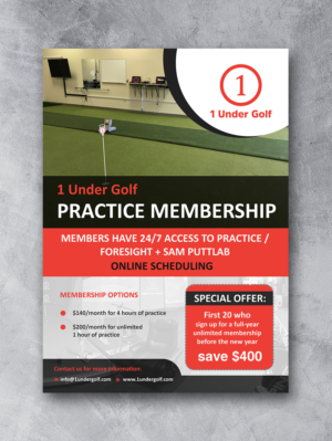 Indoor golf coaching facility needs a flyer advertising the indoor practice program | Diseño de Flyer por innovative earth