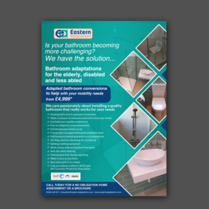 Newspaper ad advertising bathroom adaptations for the less-abled and disabled. | Diseño de Anuncio de Prensa por Schöpfer