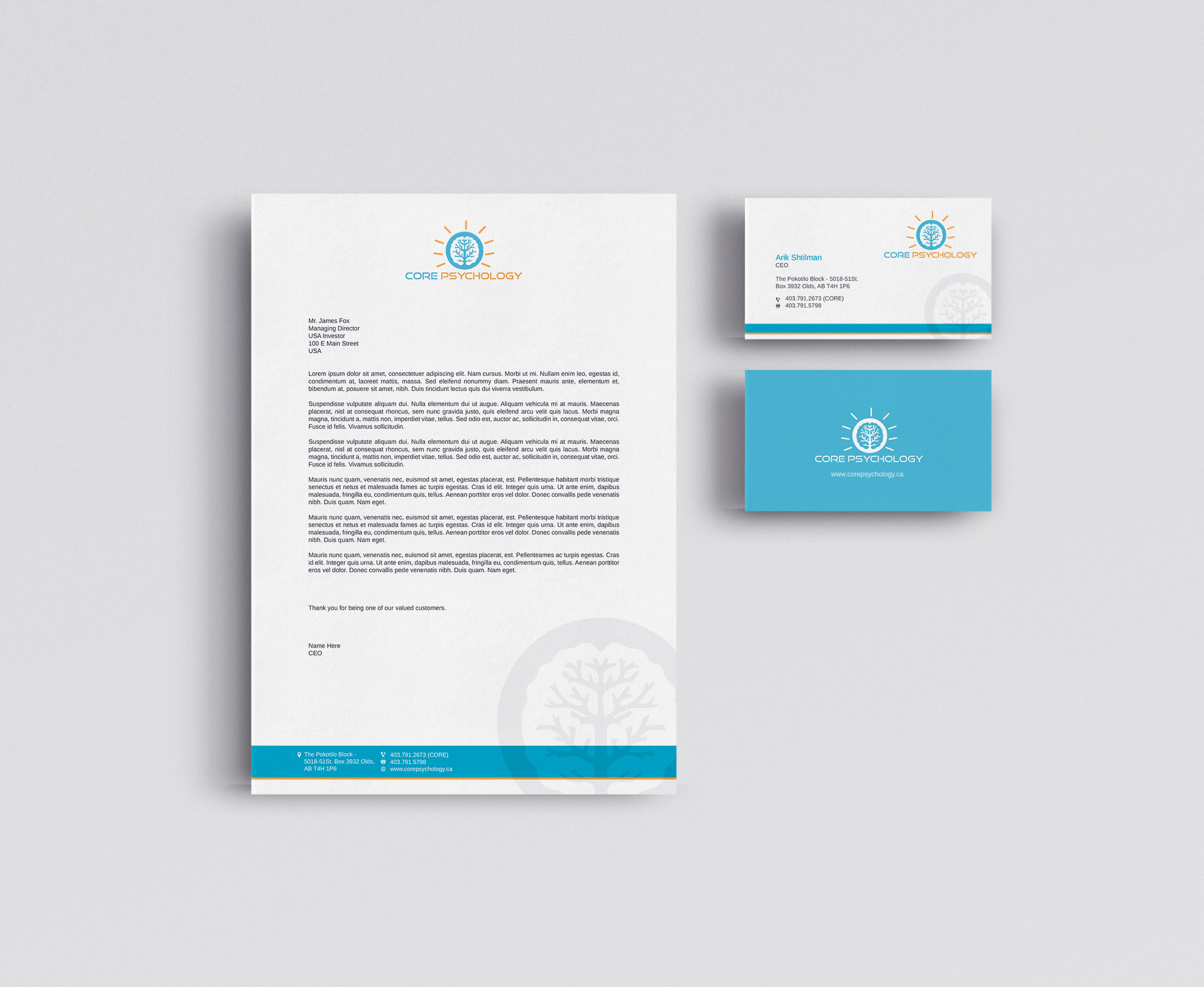 Diseño de Papelería por asimali para Core Psychology Inc. | Diseño #22511008