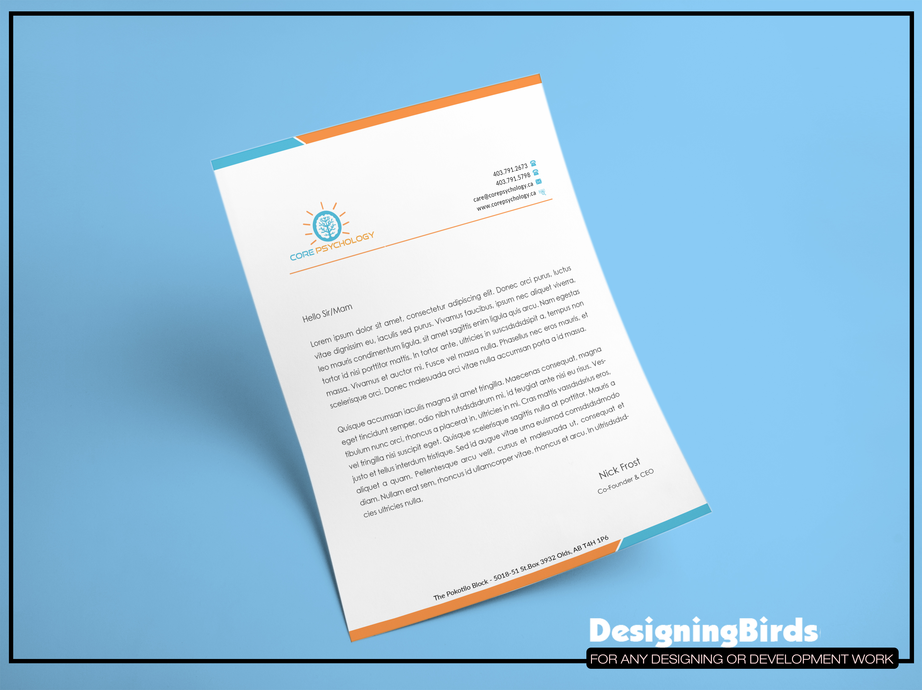 Stationery Design by Designing Birds for Core Psychology Inc. | Design #22477463
