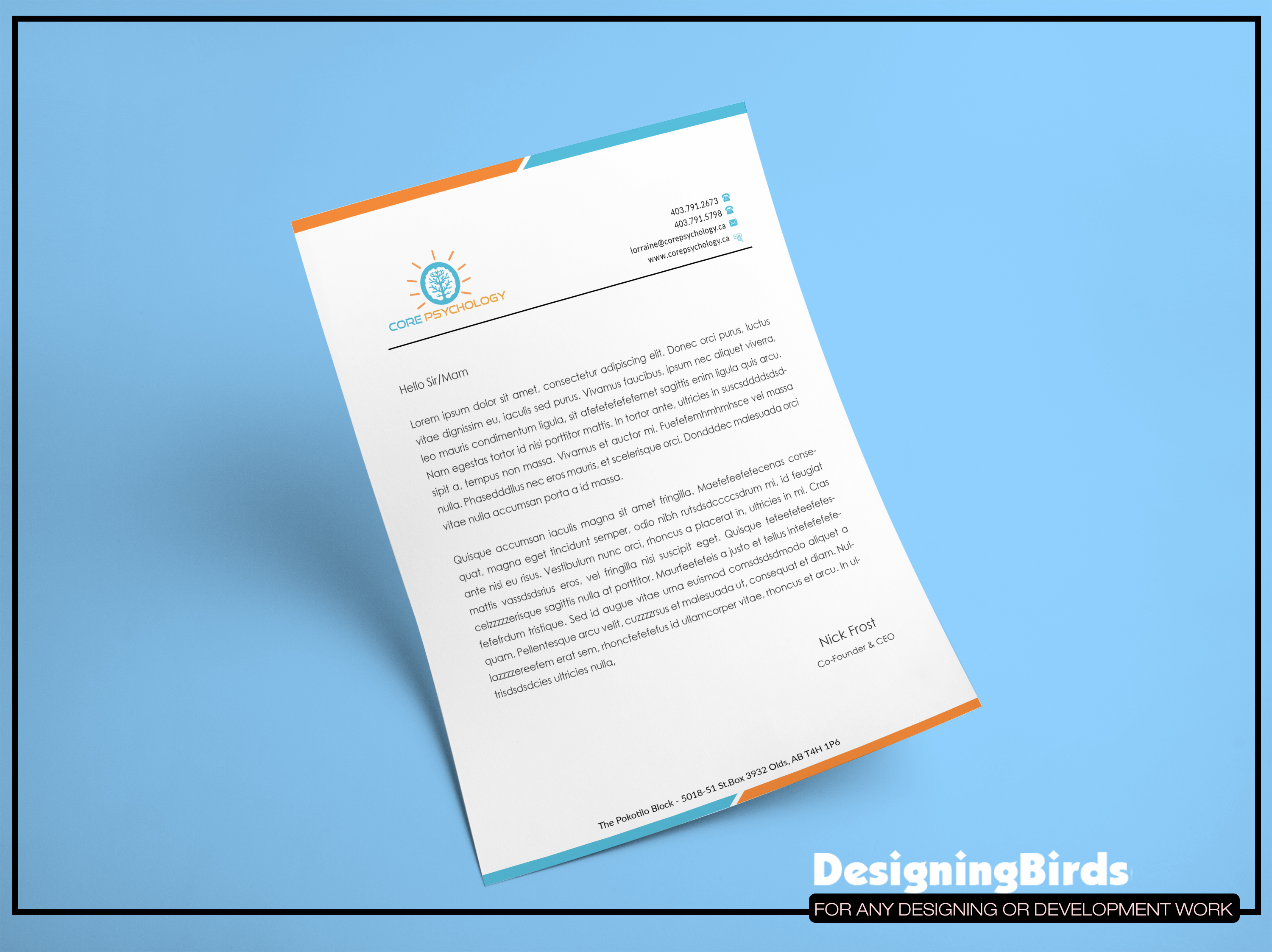 Stationery Design by Designing Birds for Core Psychology Inc. | Design #22501577