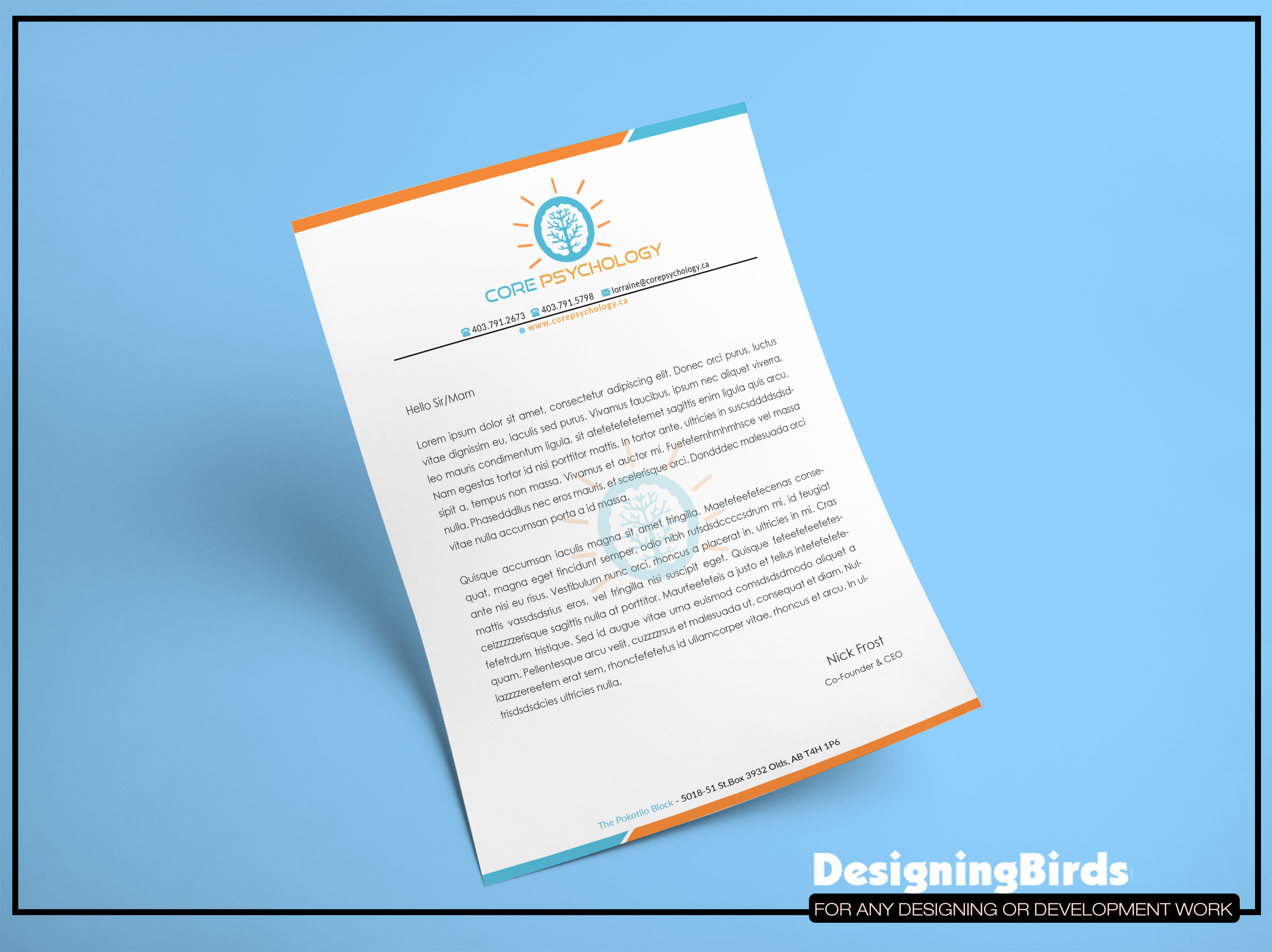 Stationery Design by Designing Birds for Core Psychology Inc. | Design #22505239