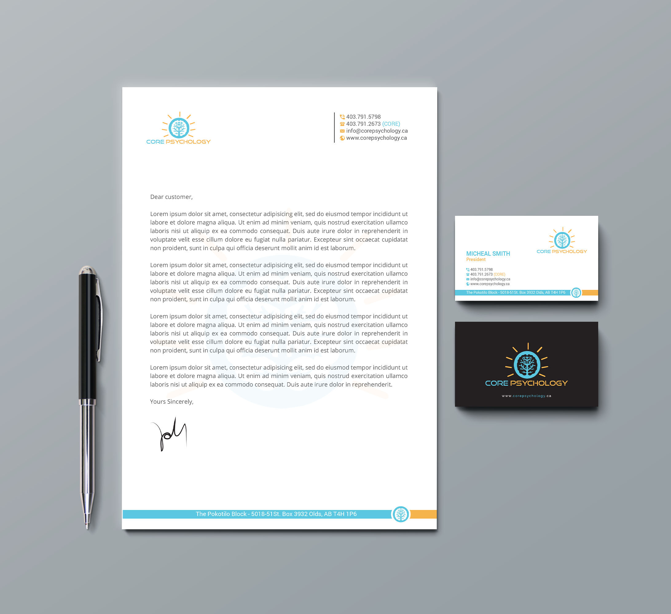 Stationery Design by R.design for Core Psychology Inc. | Design #22503043