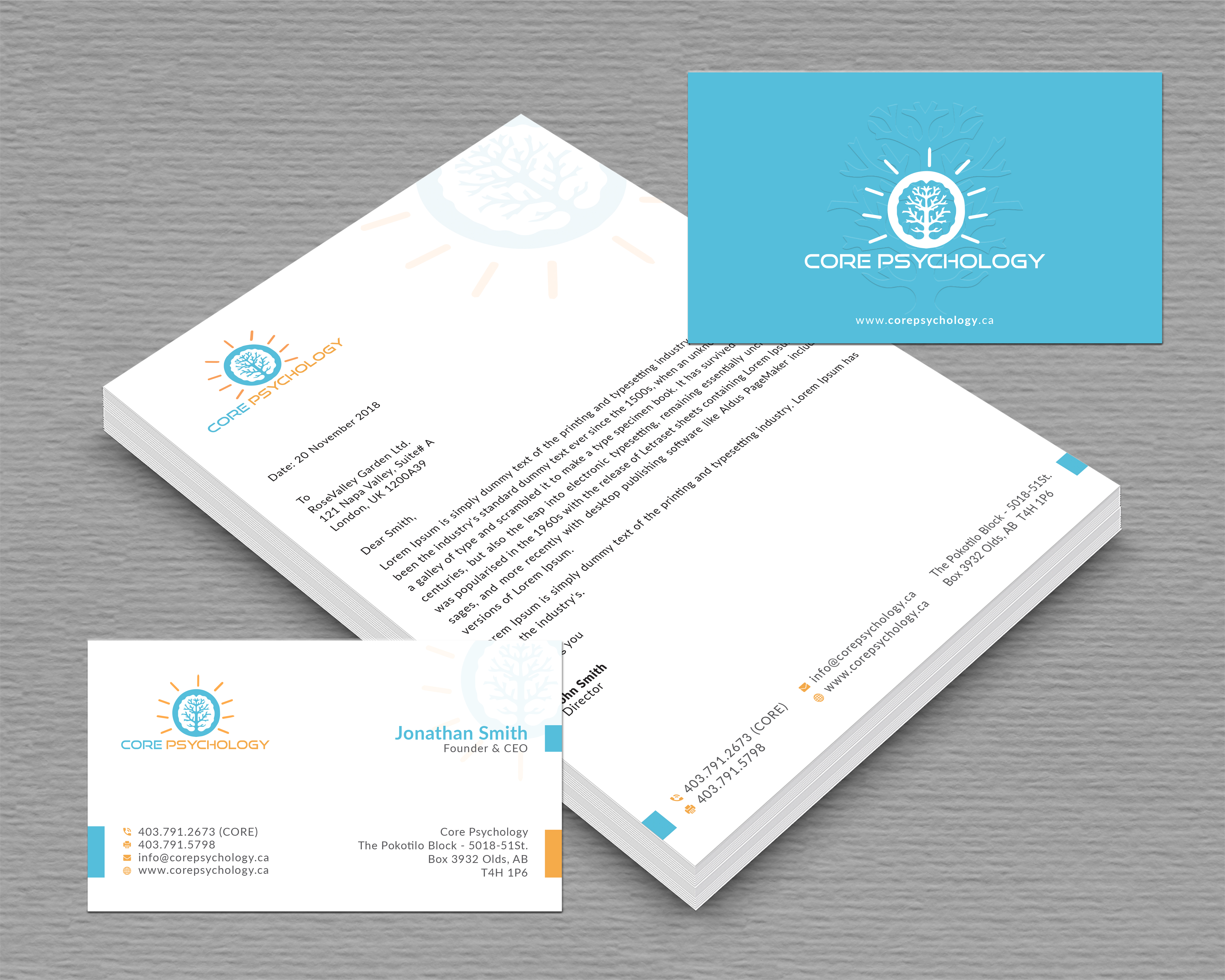 Schreibwaren-Design von Bold Pixels für Core Psychology Inc. | Design #22484114