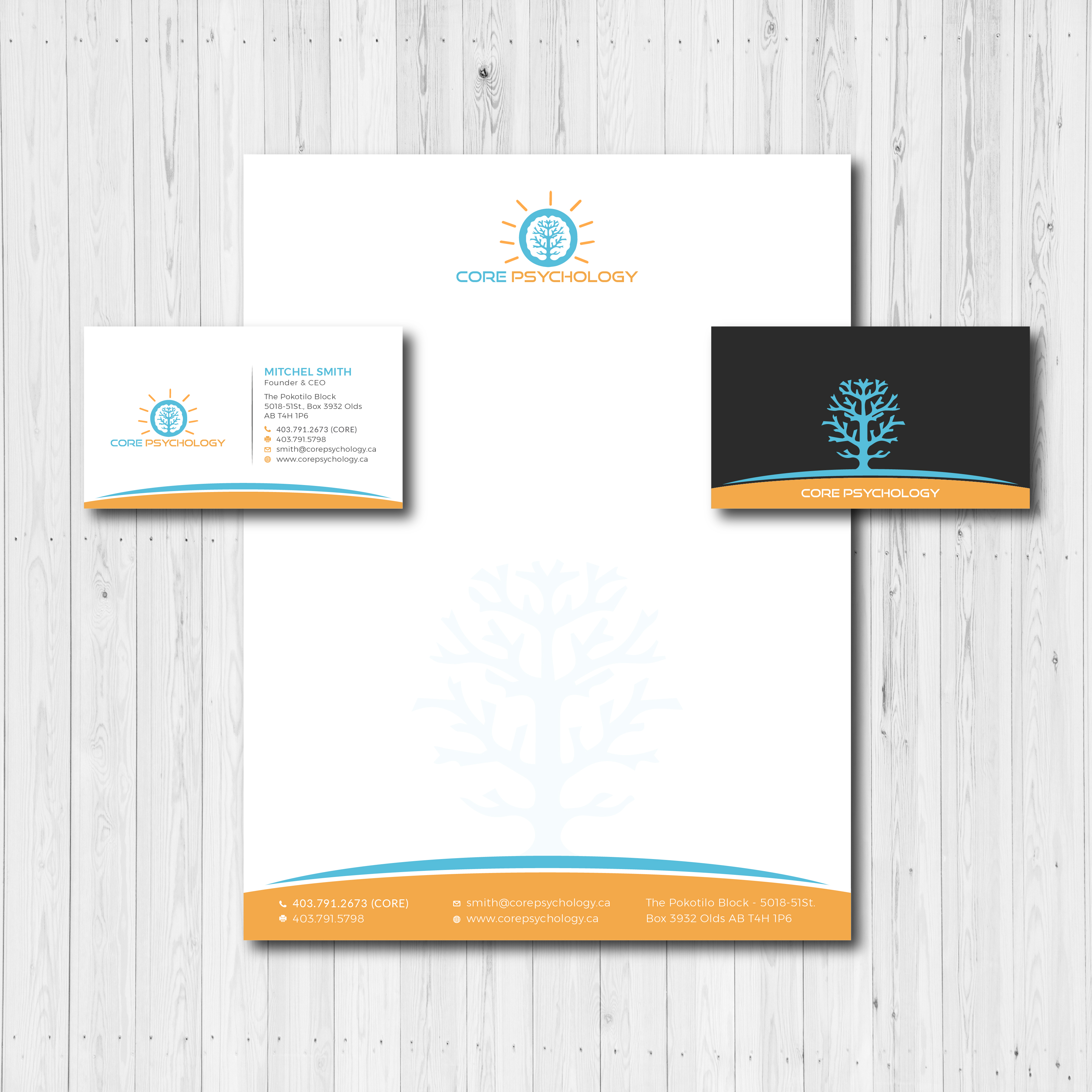Stationery Design by Bold Pixels for Core Psychology Inc. | Design #22496369