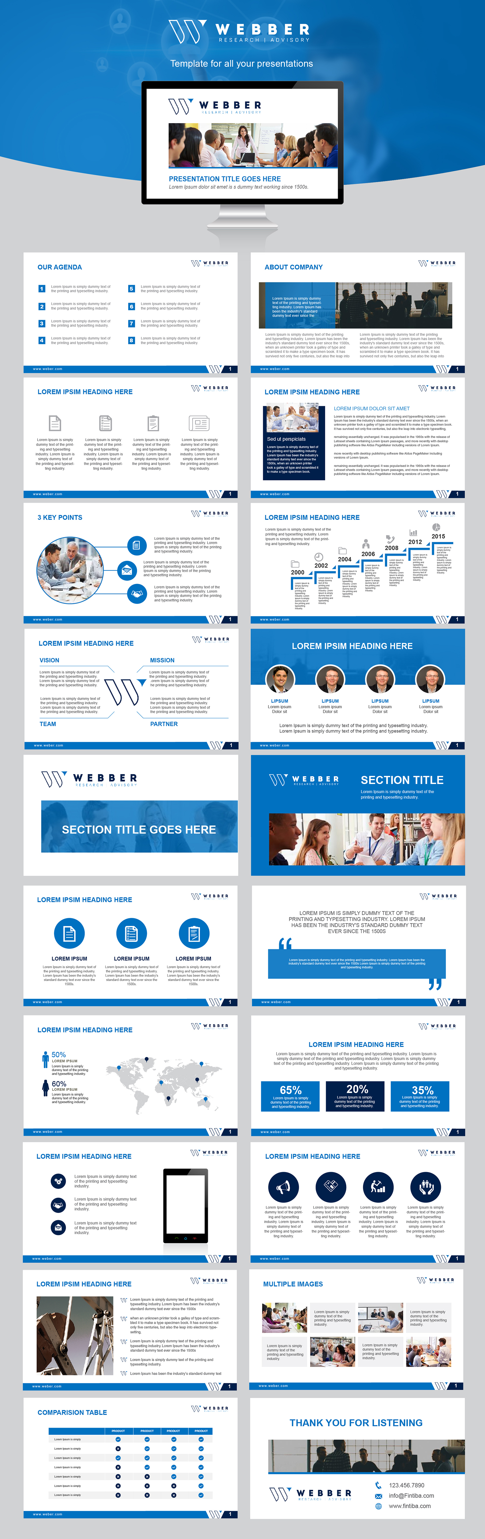 Diseño de PowerPoint por Achiver para Webber Research & Advisory LLC | Diseño #22495838