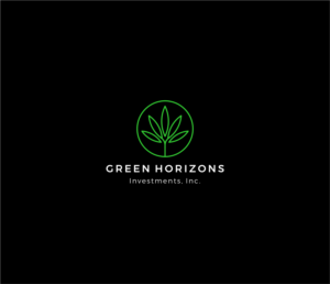 Green Horizons on top in large text and underneath in small text, Investments, Inc. | Logo Design by Gree™