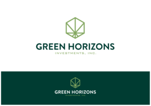 Green Horizons on top in large text and underneath in small text, Investments, Inc. | Logo Design by Nigel B