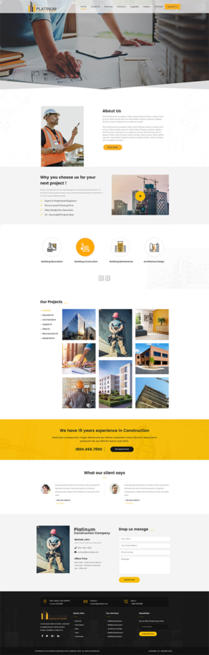 Platinum Construction Company / Website* | Web Design by Expert Designer