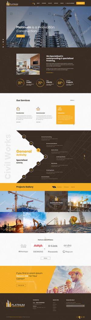 Platinum Construction Company / Website* | Web-Design von Ved Web Services