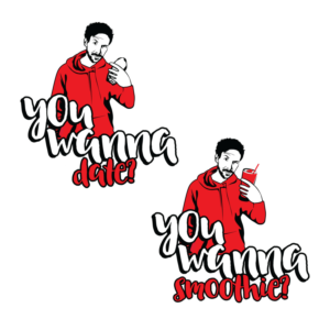 u wanna date? / u wanna smoothie? | Logo Design by Rii