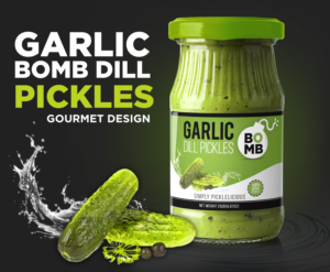 Garlic Bomb Dill Pickles needs your smart gourmet Design | Design Emballage par SAI DESIGNS