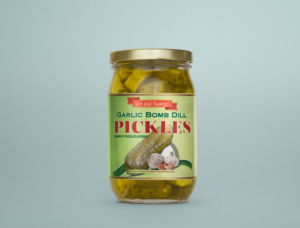 Garlic Bomb Dill Pickles needs your smart gourmet Design | Design Emballage par ronin71